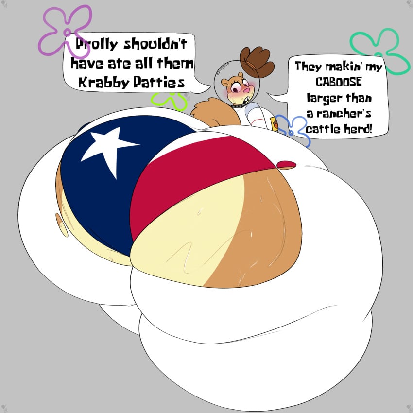 1:1 anthro ass big_ass big_butt blush bodily_fluids clothing colossal_ass cowboy_hat dialogue english_text enormous_ass fat female flag flag_panties furry furry_female gigantic_ass hat headgear headwear hi_res huge_ass huge_butt humanoid hyper hyper_ass hyper_butt large_ass looking_back mammal massive_ass nickelodeon rear_view rodent sandy_cheeks sciurid solo spongebob_squarepants sweat texas_flag texas_flag_panties text thechavicgerman_(artist) thick_thighs thunder_thighs torn_clothes tree_squirrel wardrobe_malfunction wide_hips