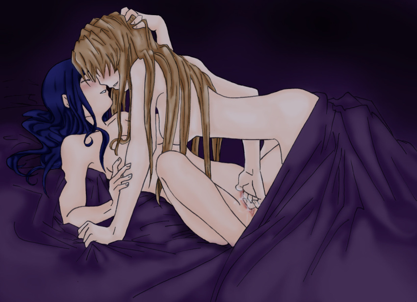 2girls artist_request blush female fingering fujino_shizuru kuga_natsuki multiple_girls my-hime small_breasts yuri