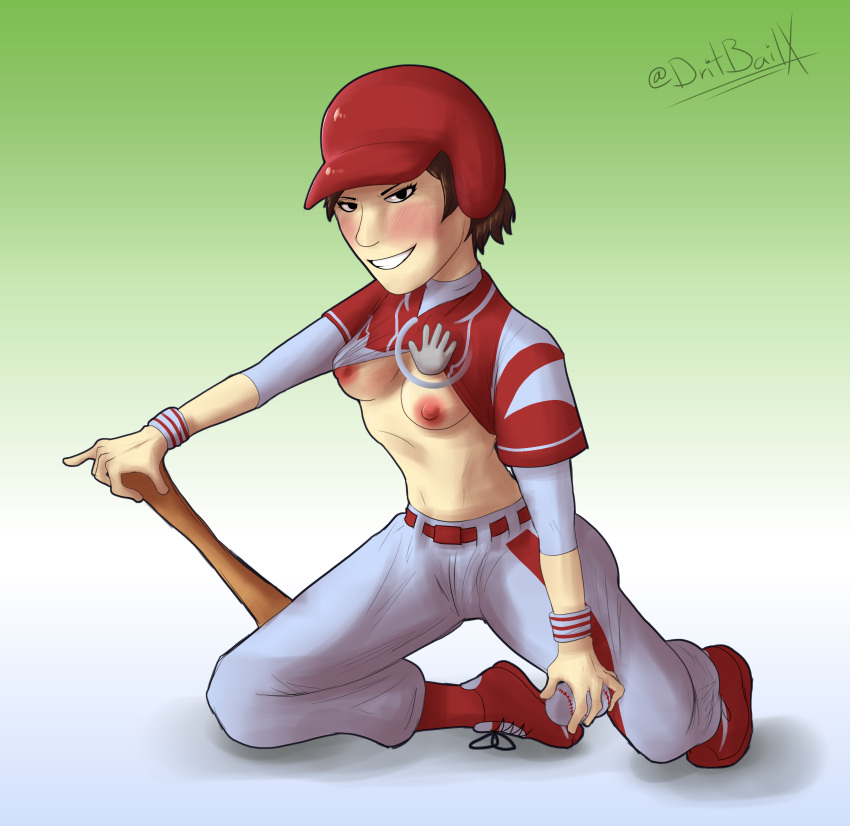 1girls baseball_bat baseball_uniform breasts brown_hair dritbailx female female_only kinect microsoft tagme xbox xbox_avatar