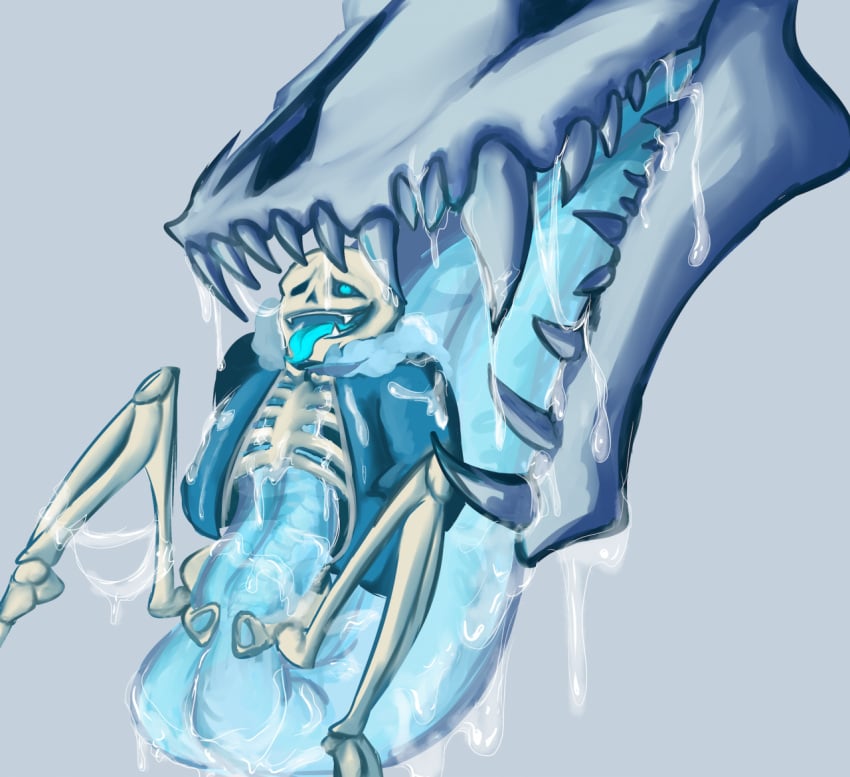 animated_skeleton artist_request blue_background blue_blush blue_hoodie blue_jacket blue_tongue blush clothed ectotongue gaster_blaster hooded_jacket hoodie jacket larger_penetrating larger_penetrating_smaller licking long_tongue monster penetration saliva sans sans_(undertale) simple_background size_difference skeleton smaller_penetrated solid_color_background solo_focus tongue tongue_fucking tongue_out tongue_penetration undead undertale undertale_(series) wet