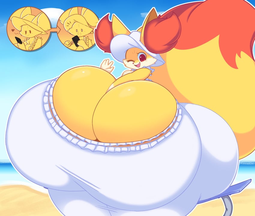 big_breasts breasts dewbber female fennekin generation_6_pokemon huge_breasts niki_(dofunut) pokémon_(species) pokemon pokemon_(species) thick_thighs wide_hips