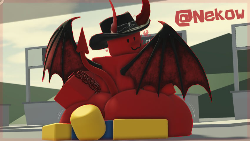 2boys 3d :3 catmaidboyuwu chains chest_hair demon demon_horns demon_tail demon_wings fat_ass gay hat heart horns male male_only noob penis puckered_anus rate_my_avatar red_penis red_skin roblox roblox_avatar roblox_game robloxian sitting sitting_on_person smug_face tail thick_thighs video_games wings