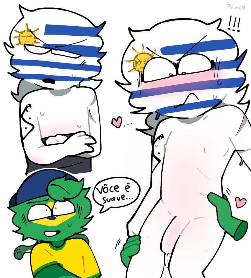 2boys brazil_(countryhumans) countryhumans gay male male_only penis portuguese_text princedoesstuff simple simple_background text uruguay_(countryhumans) white_background white_body white_skin