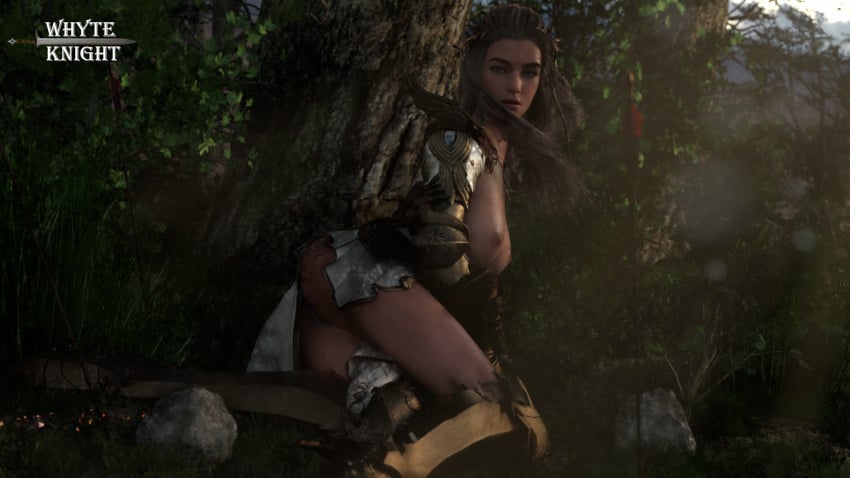 1girls 3d areola areolae armour arrow black_desert black_desert_online blonde_hair breasts_out breasts_out_of_clothes fantasy female female_knight forest long_hair looking_at_viewer lying lying_down medieval medieval_armour partially_clothed ranger_(black_desert) ranger_(black_desert_online) seductive seductive_eyes seductive_look whyte_knight