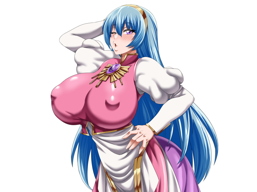 1girls :o ass bangs blue_hair blush breasts crimsonhysteria dress female female_focus female_only gem hairband hand_behind_head hand_on_head hand_on_hip huge_ass huge_breasts jewelry large_ass large_breasts long_blue_hair long_hair looking_at_viewer lufia naughty naughty_face necklace nightmare-doom nipples nipples_visible_through_clothing one_eye_closed open_mouth pendant pose posing puffy_sleeves purple_eyes sash skirt standing tia transparent_background trimmed_dress very_long_hair wink