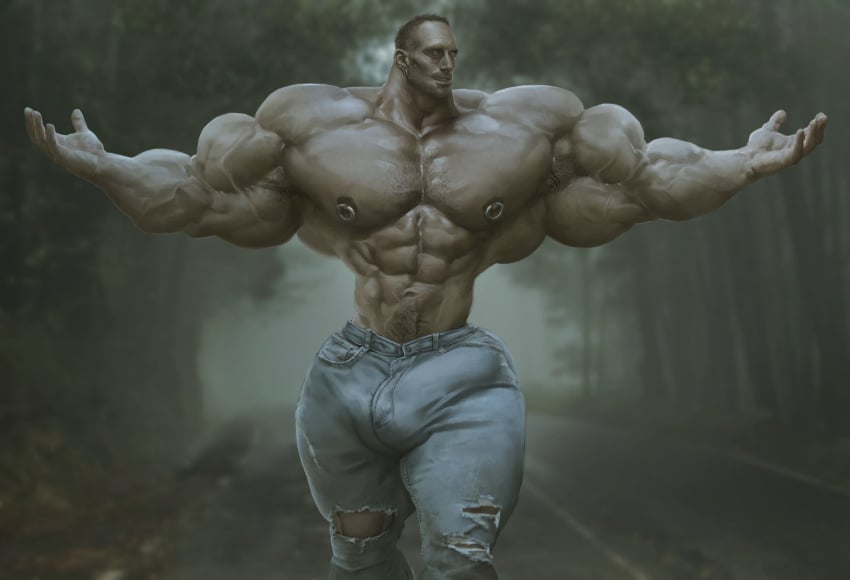 1boy 2023 abs armpit armpit_hair armpits bara barazoku biceps big_bulge boner bulge bulge_through_clothing capcom clothing erection erection_under_clothes facial_hair gay hairy hairy_chest hi_res highres huge_bulge human looking_at_viewer lucas_baker male male_focus male_nipples male_only male_pubic_hair manly muscles muscular muscular_arms muscular_legs muscular_male muscular_thighs nipples remert resident_evil resident_evil_7 solo solo_male