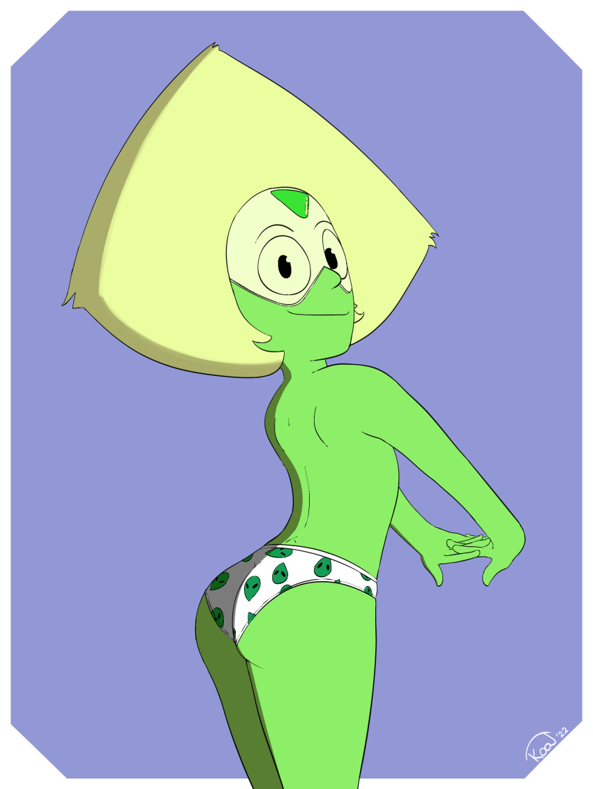 alien_girl ass cartoon_network casual clothing female gem_(species) jookbox panties peridot_(steven_universe) print_underwear steven_universe tagme underwear underwear_only