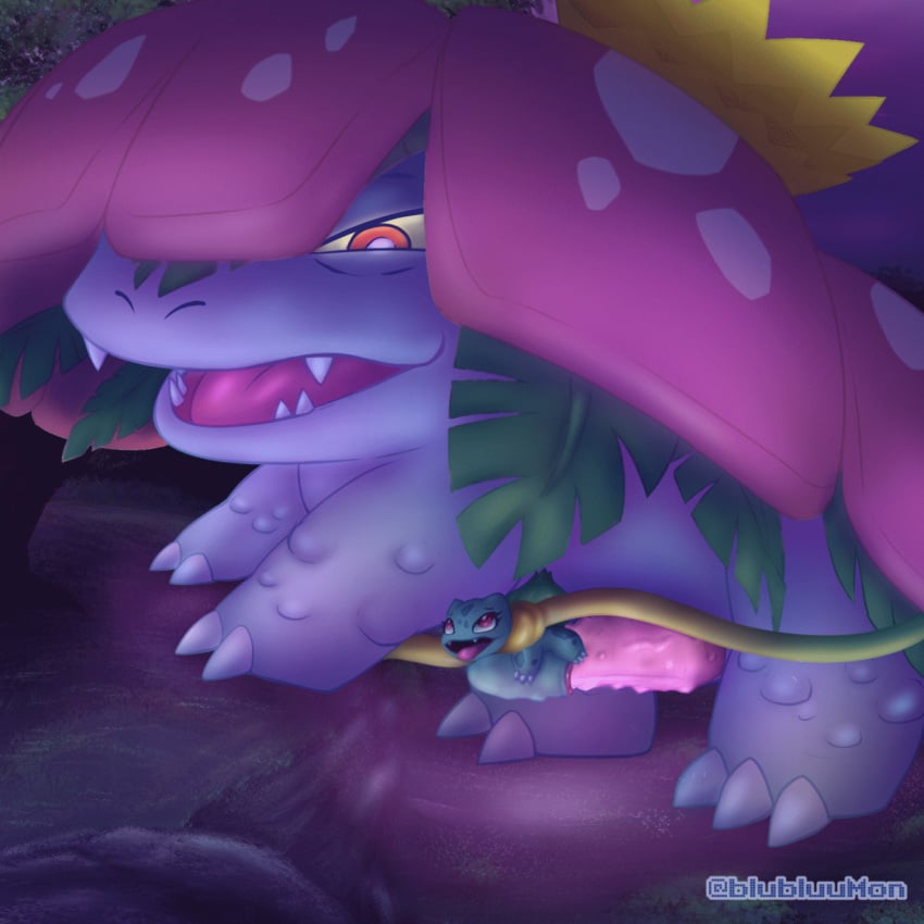 animated blubluumon bulbasaur clitoris duo fangs female feral forest fushigibana fushigidane genitals gif gigantamax_pokémon gigantamax_pokemon gigantamax_venusaur hi_res male male/female nintendo open_mouth penetration penis plant pokémon_(species) pokemon pokemon_(species) pokemon_only pussy sex size_difference spread_pussy spreading stomach_bulge teeth tongue tongue_out tree vaginal_penetration venusaur vines