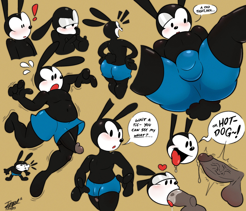 cartoony femboy gay ipskrimsonnsfw oswald_(character) oswald_the_lucky_rabbit tagme yaoi