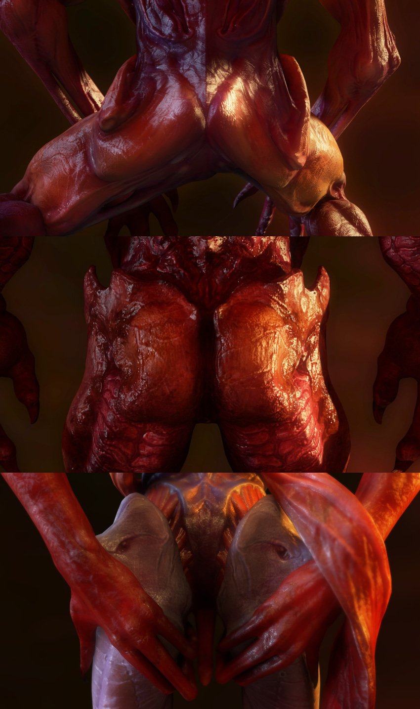 10s 2019 3d_(artwork) absurd_res ass baron_of_hell_(doom) blurred_background bodily_fluids butt_focus butt_shot demon digital_media_(artwork) doom doom_(2016) doom_(series) genitals helloanonmyoldfriend hi_res id_software imp_(doom) male monster multiple_images muscular muscular_male penis solo spread_butt spreading summoner_(doom) sweat sweaty_butt wings