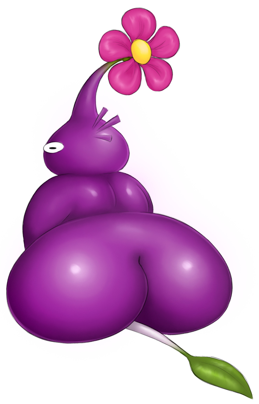 ambiguous_gender anthro ass big_ass big_butt butt duo elemental_creature facesitting feral flora_fauna hi_res huge_butt nintendo nood1e obese obese_anthro overweight overweight_anthro pikmin pikmin_(species) plant purple_pikmin sitting_on_another white_pikmin