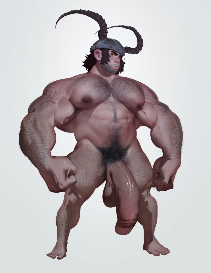 1boy abs balls bara barazoku beard biceps big_balls big_penis brown_hair completely_nude daddy dreamworks facial_hair fat_cock flaccid full_body gay hairy hairy_arms hairy_chest half-erect hi_res highres how_to_train_your_dragon looking_at_viewer male male_focus male_nipples male_only male_pubic_hair manly monochrome muscles muscular muscular_arms muscular_legs muscular_male muscular_thighs nipples nude penis solo solo_male spitelout vein veiny_penis zenpei zenpei4