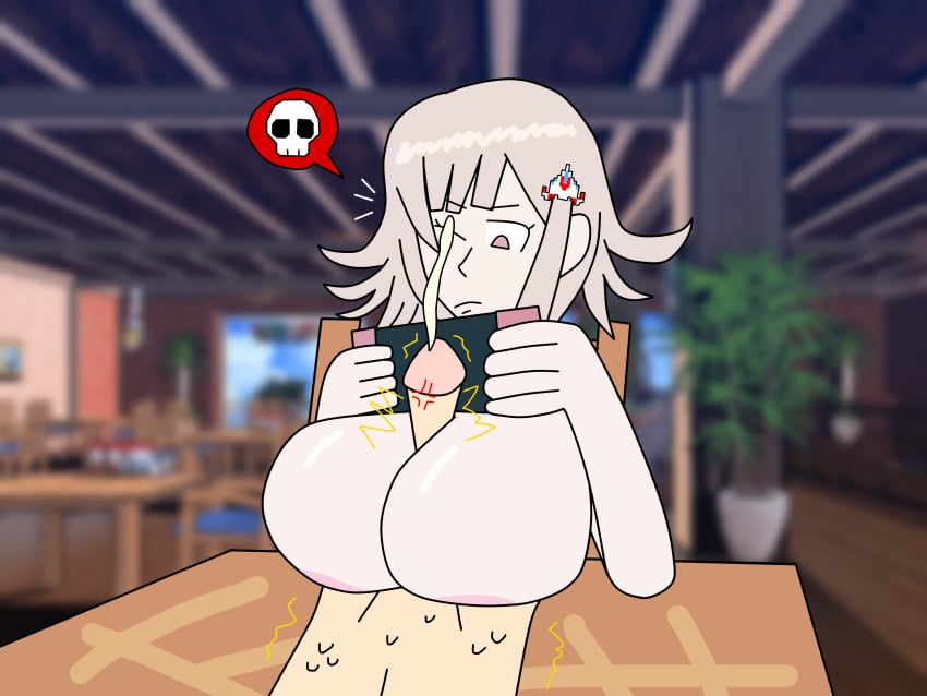 bored bored_sex crash2262 cum danganronpa danganronpa_2:_goodbye_despair ejaculation large_breasts multitasking nanami_chiaki nintendo_switch paizuri straight_hair super_danganronpa_2 tagme