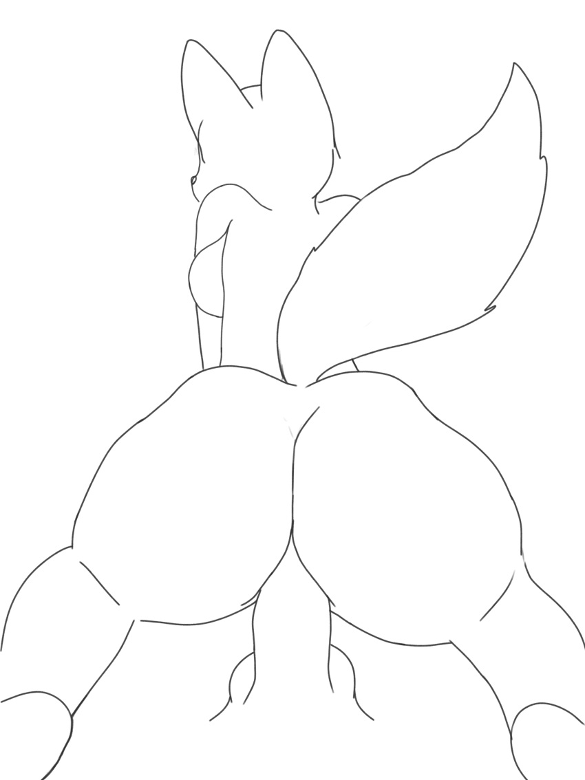 absurd_res animated anthro anus ass balls big_breasts big_butt big_penis bouncing_butt breasts canid canine canis disembodied_penis duo faceless_character faceless_female female fluffy fluffy_tail genitals hi_res male male/female mammal penis pochipanda riding spread_butt spreading tail thick_thighs unfinished wide_hips wolf