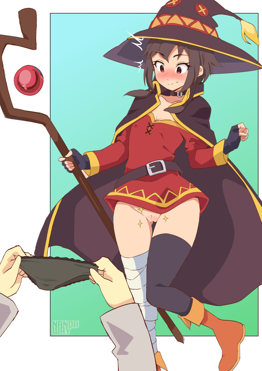 absurd_res absurdres black_panties fefex hi_res highres kono_subarashii_sekai_ni_shukufuku_wo! megumin nandaway non-web_source panties rs40uchiha satou_kazuma