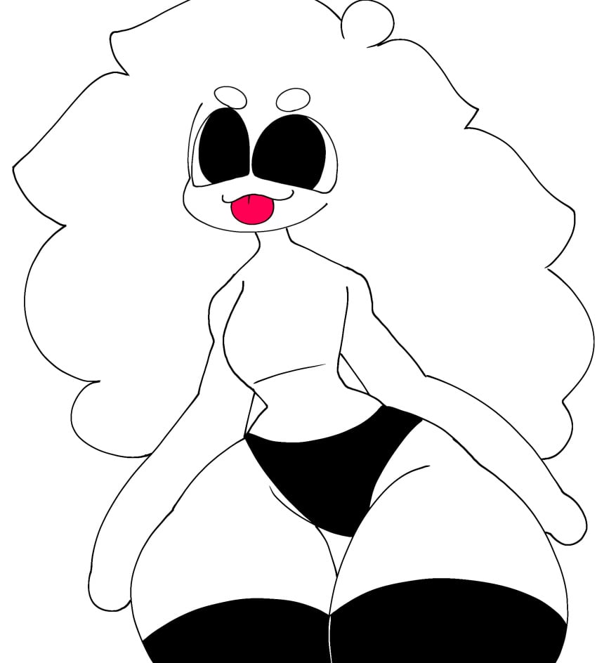 ass black_underwear bumbleart_bee fat_ass femboy thick_ass thick_thighs twink white_background white_body white_hair white_skin