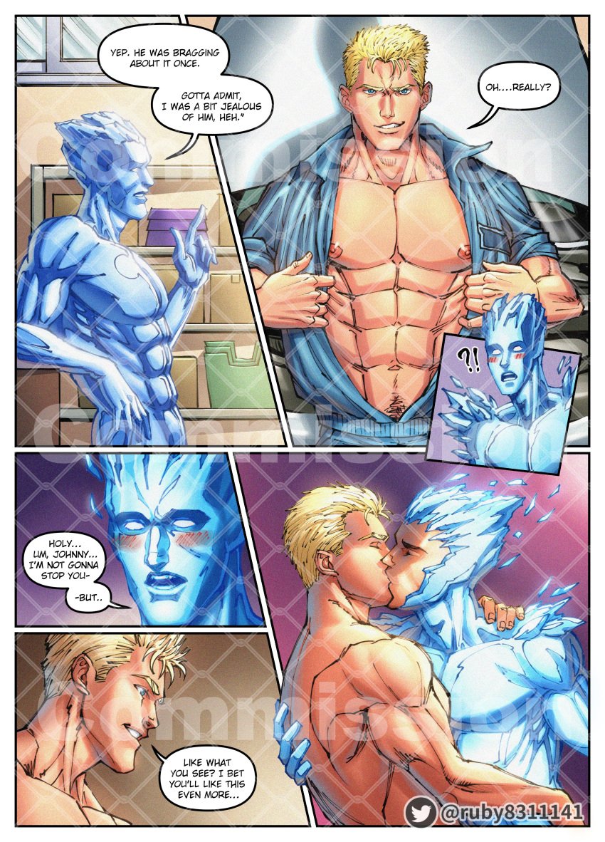 bobby_drake comic comic_page fantastic_four gay human_torch iceman johnny_storm male male_only marvel marvel_comics ruby8311141 uncensored x-men yaoi youko