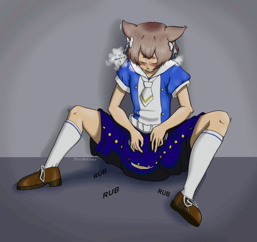 1boy diaper diaper_under_clothing felix_argyle femboy hand_on_diaper male masturbation masturbation_through_clothing re:zero_kara_hajimeru_isekai_seikatsu smutmoresmut wet_diaper