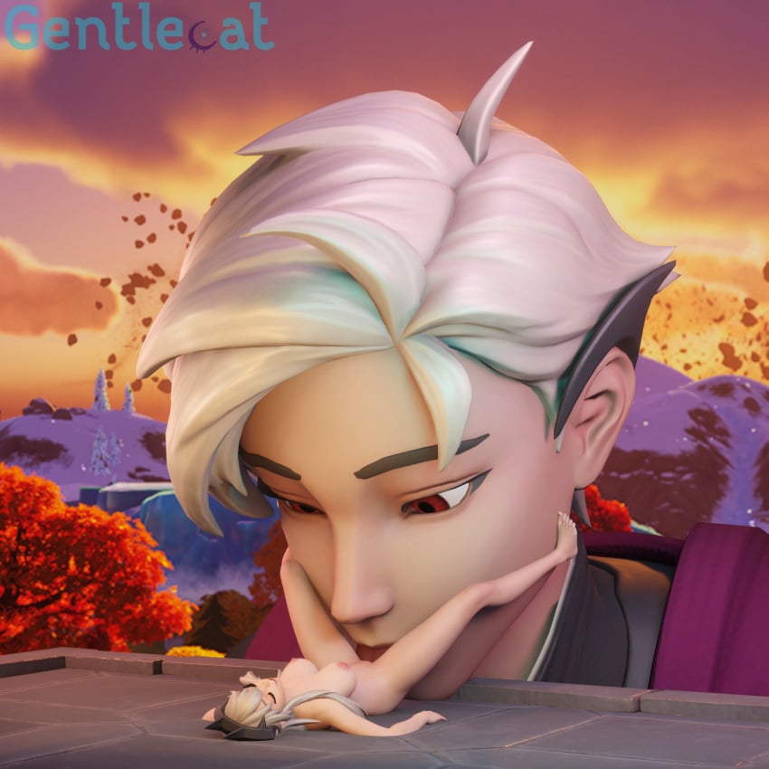 1female 1male 3d artist_name big_breasts boobs breasts castle clothed_male_nude_female clothing color detailed_background fortnite gentlecat giant giant_male hair_ornament incest larger_male lexa_(fortnite) licking licking_pussy long_hair looking_pleasured macro male_focus mountain nipples nude nude_female on_back orin_(fortnite) outdoors outside pink_nipples prince_orin_(fortnite) princess_lexa_(fortnite) red_eyes tongue tongue_out twincest twins white_hair