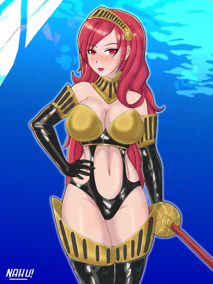 alternate_costume atlus breasts caprednahu female female_only high-cut_armor mitsuru_kirijo nahusmash official_alternate_costume persona persona_3 persona_3_reload solo tagme