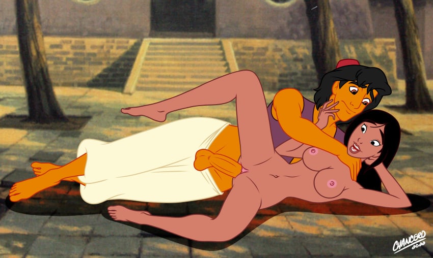 1boy 1girls aladdin aladdin_(1992_disney_film) aladdin_(character) arab_male asian_female background chancero clothed_male_nude_female crossover disney disney_prince disney_princess fa_mulan happy_sex looking_at_penis middle_eastern middle_eastern_male moaning mulan mulan_(1998_film) public public_sex sex sex_on_floor spoon_position straight tagme vaginal_penetration