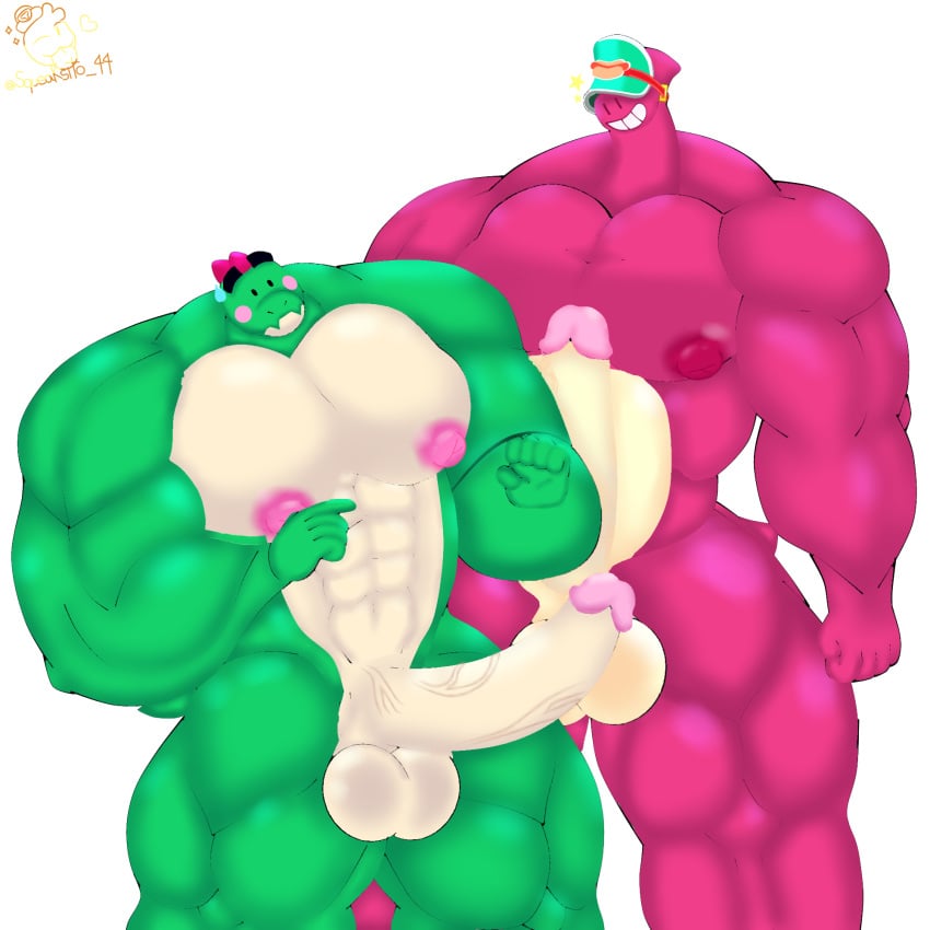 2023 2boys balls big_muscles big_penis duo furry gay genitals hi_res hyper_penis idiot imminent_sex male_only muscular muscular_male nude penis tagme testicles