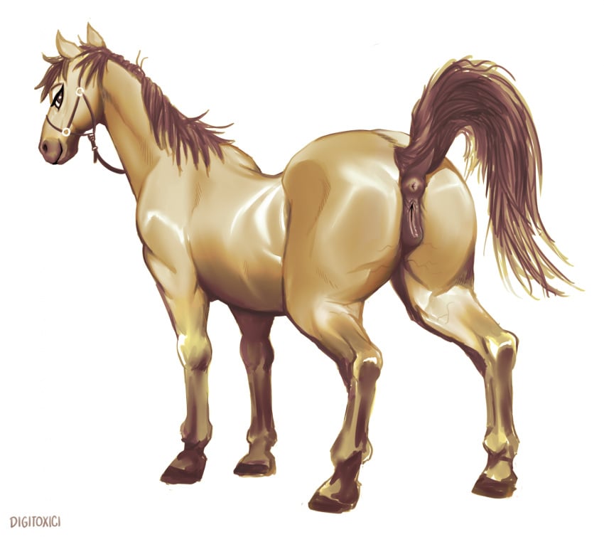 1girls anatomically_correct anatomically_correct_anus anatomically_correct_genitalia anatomically_correct_pussy animal_genitalia animal_pussy anus ass brown_anus brown_mane brown_pussy digital_media_(artwork) digitoxici equid equine equine_anus equine_genitalia equine_pussy female feral full-length_portrait fur genitals hi_res hooves horse looking_at_viewer mammal mane portrait presenting presenting_hindquarters pussy quadruped raised_tail simple_background smile smiling_at_viewer solo standing tail tan_body tan_fur