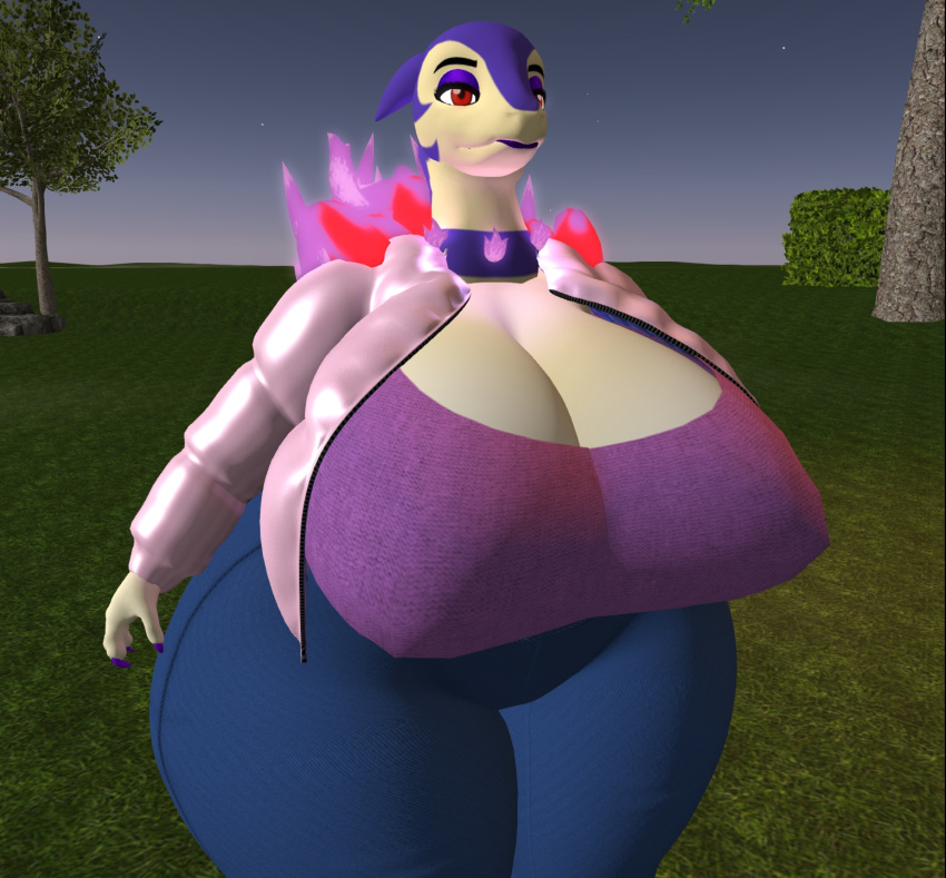 3d anthro bad_anatomy bakphoon big_breasts breasts fat ferialexonar hisuian_bakphoon hisuian_typhlosion huge_breasts pokemon pokemon_(species) thick_thighs typhlosion wide_hips