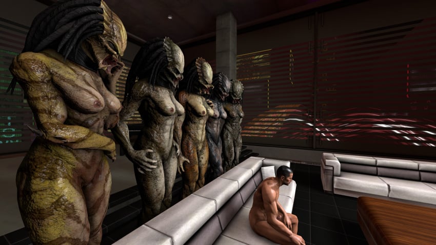 3d 3d_(artwork) alien alien_vs._predator_(franchise) commander_shepard crossover dreadlocks female female_yautja halhatatlanhalando human humanoid interspecies male male/female maleshep mammal mass_effect muscular predator_(franchise) size_difference source_filmmaker xenophilia yautja