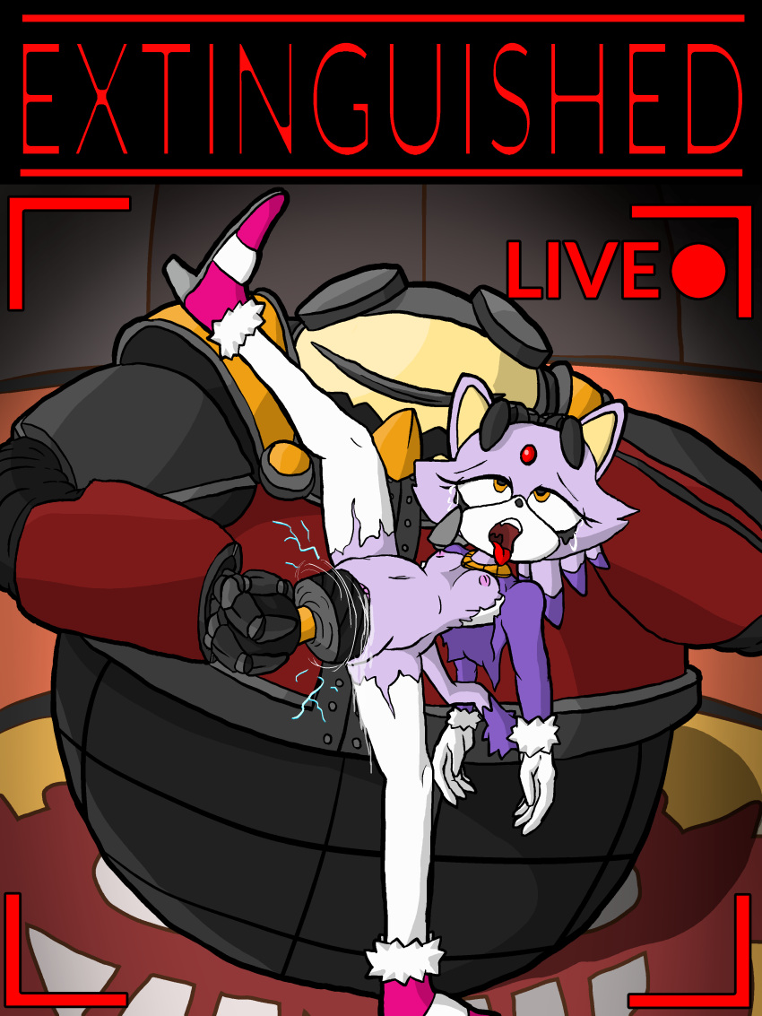 absurd_res anthro blaze_the_cat bodily_fluids breasts clothing dildo domestic_cat dr._eggman duo electrostimulation felid feline felis female flat_chest forced fur hi_res holding_head humiliation large_insertion livestream machine male male/female mammal mind_break nipples penetration pornwhal purple_body purple_fur rape red_gem robot sega sex_toy sonic_(series) sonic_the_hedgehog_(series) spinning_dildo stomach_bulge tears tongue tongue_out torn_clothing vaginal_penetration