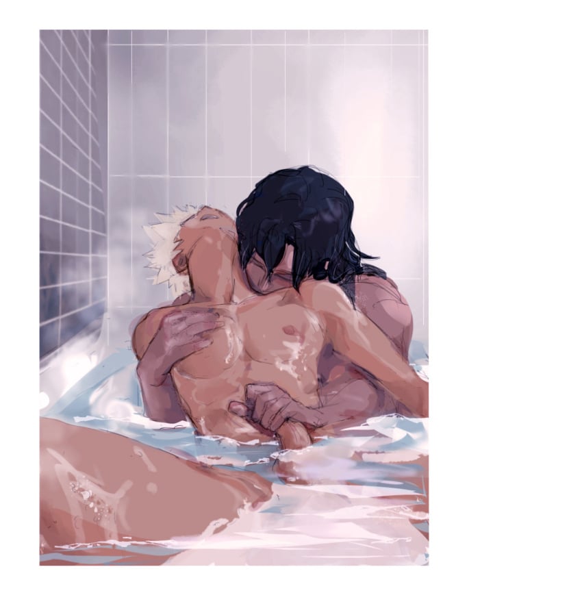 2boys aizawa_shouta bakugou_katsuki bath bathtub darkline eraserhead gay hand_on_chest handjob katsuki_bakugou male male_only my_hero_academia shared_bathing shouta_aizawa tagme yaoi