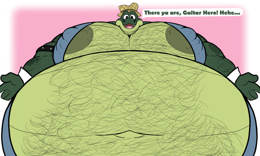 1boy alligator anthro big_belly big_breasts big_gator_gale big_gut breasts gigantic_belly hairy hairy_belly hairy_breasts hairy_chest huge_belly huge_breasts huge_gut huge_moobs male male_only male_with_breasts moobs reptile scalie solo solo_male talking_to_another talking_to_viewer tykehictow