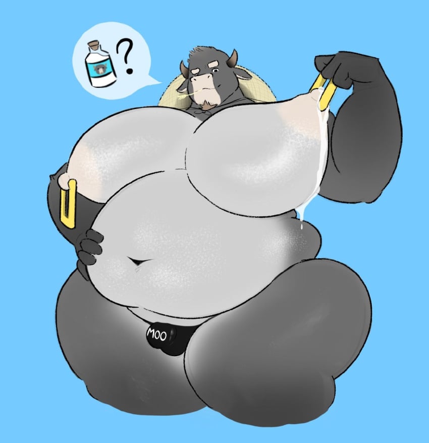 1boy bara_tits big_belly big_breasts big_chest big_pecs big_pectorals bovine breastmilk breasts bull busty_boy chest chub chubby chubby_anthro chubby_male fat_belly fatfur furry gay hand_on_hip huge_pecs hyper_pecs hyper_pectorals lactating lactation large_pectorals male male_lactation male_only male_with_breasts manboobs massive_pecs milk milkblend moobs nipple_rings overweight overweight_male pecs pectorals small_bulge small_penis solo solo_male topless venus_body victor_(panditacutee)