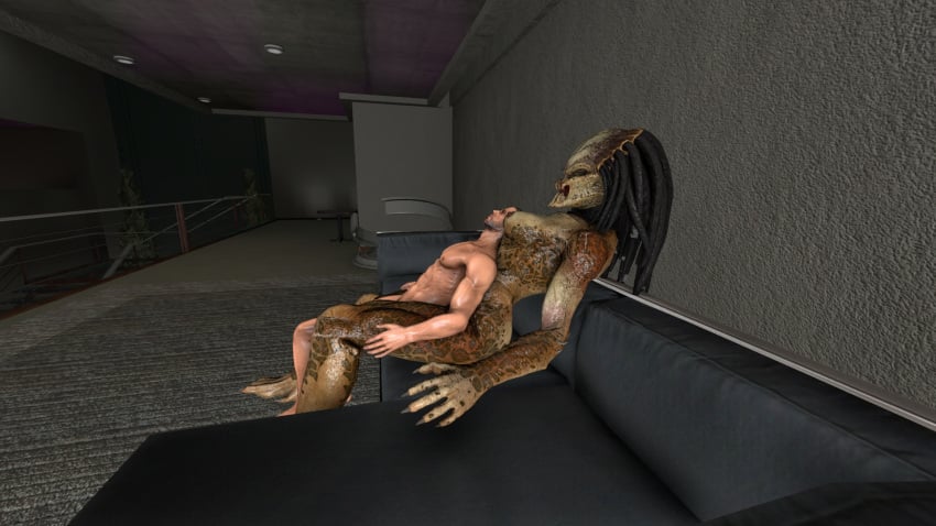 1girls 3d 3d_(artwork) alien commander_shepard crossover digital_media_(artwork) dominant_female dreadlocks duo female female_yautja halhatatlanhalando hi_res human humanoid interspecies larger_female male male/female maleshep mammal mass_effect muscular muscular_male nude predator_(franchise) size_difference smaller_human smaller_male source_filmmaker submissive submissive_human submissive_male xenophilia yautja