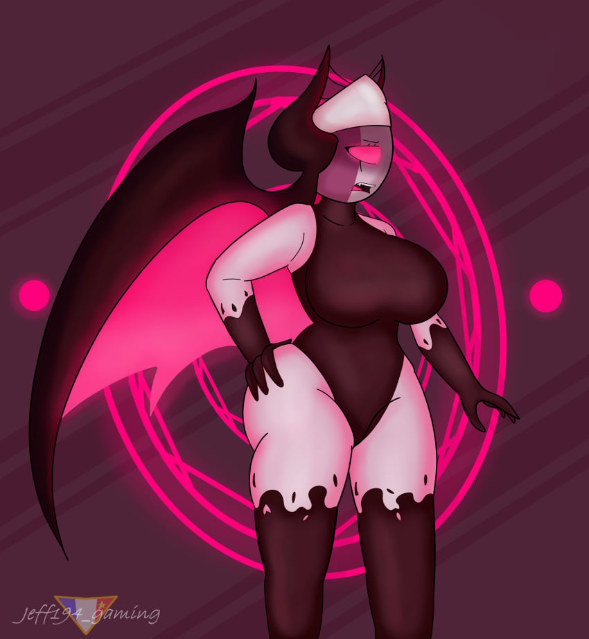 1girls big_breasts clothing demon demon_girl demon_wings eyebrows female female_only friday_night_funkin friday_night_funkin_mod horns jeff194 legwear no_pupils nun pink_eyes sarvente_(dokki.doodlez) simple_background succubus watermark wings