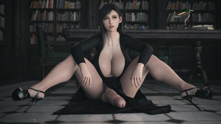 1futa 3d breasts cactuar casual_nudity circumcised final_fantasy final_fantasy_vii final_fantasy_vii_remake futa_only futanari high_heels huge_breasts huge_cock ineffective_clothing mostly_nude penis solo spread_legs stevencarson tifa_lockhart