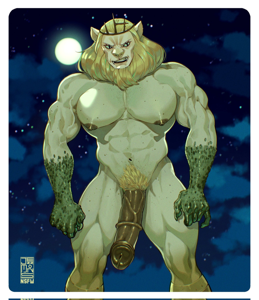 1boy 2023 abs adventure_time anthro bara barazoku biceps big_penis biped cartoon_network daddy erection fangs gay green_scales hairy half-erect hi_res highres horsecock hybrid jezz_mons_nsfw lion looking_at_viewer male male_focus male_nipples male_only male_pubic_hair manly muscles muscular muscular_anthro muscular_arms muscular_legs muscular_male muscular_thighs nipples nude penis solo solo_male vampire vampire_king vein veiny_penis