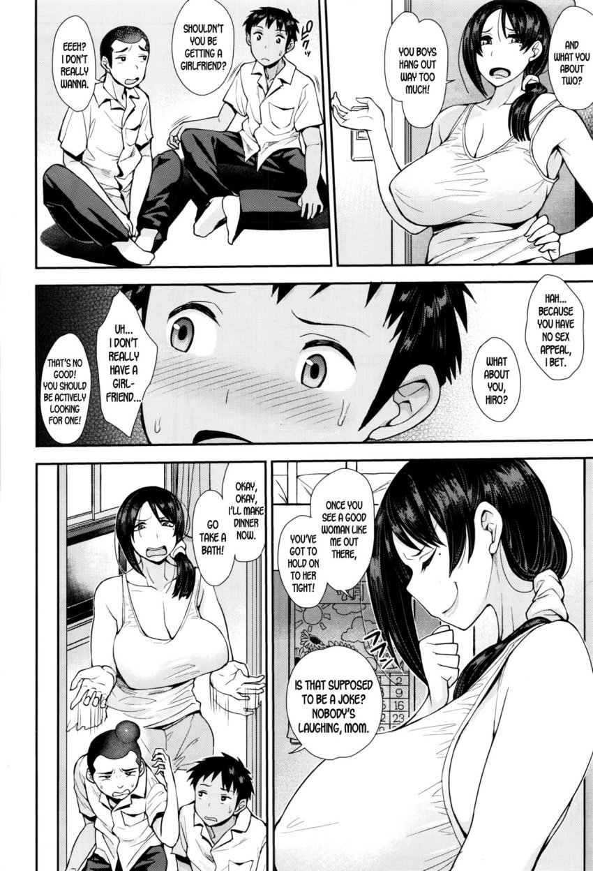 1girls 2boys english_text manga manga_page text unou