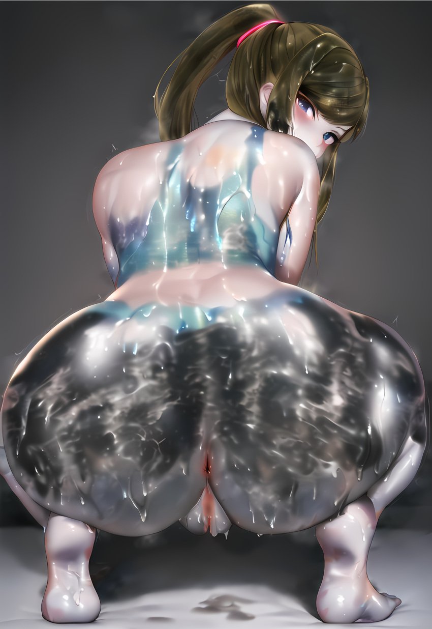 ai_generated ass ass_focus awami_aiwam bodypaint crossover female female_only metroid nai_diffusion nintendo paint paint_on_body painted_clothes samus_aran solo stable_diffusion tagme wii_fit wii_fit_trainer_(cosplay)