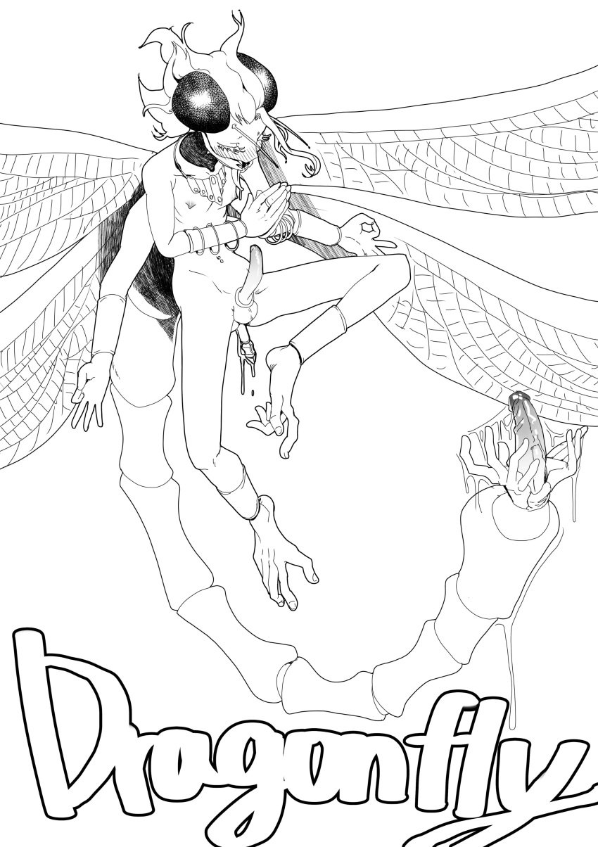 1boy 4_wings arthropod arthropod_abdomen arthropod_humanoid artist_request balls diphallia diphallism dragonfly dragonfly_wings hand_feet humanoid humanoid_penis insect_humanoid insect_wings insects male male_only multi_arm multi_limb multi_penis multi_wing penis penis_tail simple_background solo tail tail_penis white_background