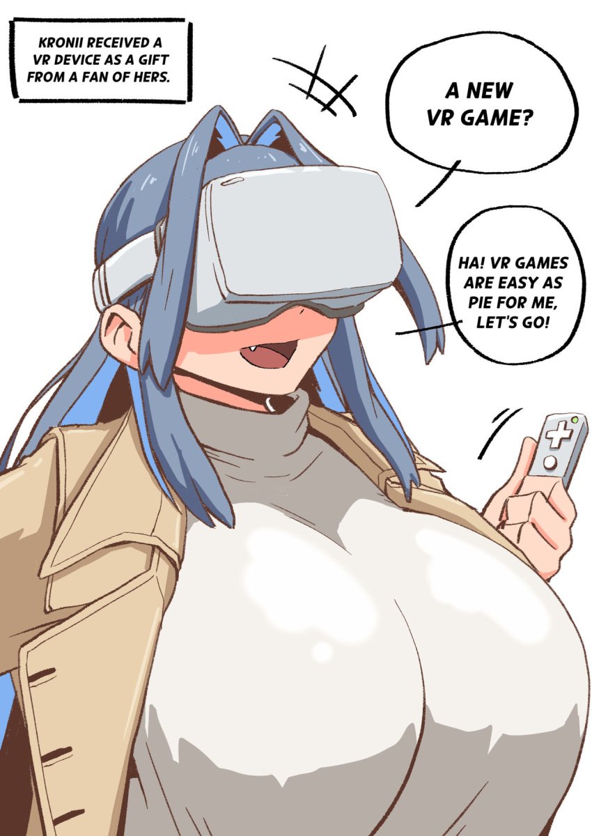 Rule 34 Dev - female_only hololive hololive_english  hololive_english_-council- hololive_english_-promise- jacket ouro_kronii  shirt virtual_reality virtual_youtuber vr_headset woohyoot|9343330912