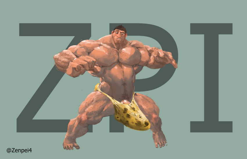 1boy 2019 20th_century_fox abs balls bara barazoku biceps big_bulge boner bulge dreamworks erection erection_under_clothes facial_hair gay grug_crood hairy hairy_chest hi_res highres huge_bulge male male_focus male_nipples male_only male_pubic_hair manly muscles muscular muscular_arms muscular_legs muscular_male muscular_thighs nipples penis solo solo_male the_croods zenpei zenpei4