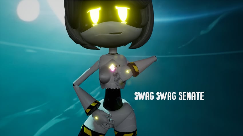 3d breasts female female_only humanoid murder_drones robot robot_girl robot_humanoid screen_face swagswagsenate v_(murder_drones)