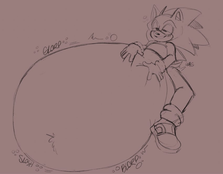 after_vore anthro belly big_belly blush digestion_noises hi_res honeycoves male same_size_vore sega solo sonic_(series) sonic_the_hedgehog sonic_the_hedgehog_(series) vore