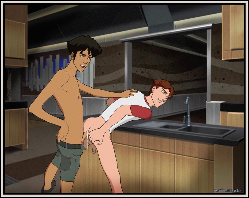 bart_allen boyfriends brown_hair dc_comics ed_dorado_jr eduardo_dorado_jr fucked_from_behind gay impulse kitchen leaking_cum male male_only pale_skin photo rainlangdon red_hair tan_skin twink voyeur yaoi young_justice