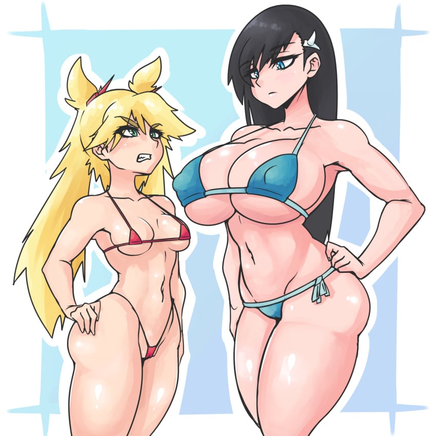 bikini bleach burn_the_witch konaloid micro_bikini ninny_spangcole noel_niihashi size_comparison size_difference swimsuit