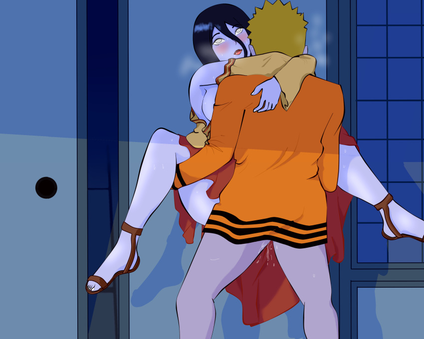 1boy 1girls 5:4_aspect_ratio against_wall ambiguous_penetration blush boruto:_naruto_next_generations bottomless breasts breasts_out_of_clothes brother_in_law_and_sister_in_law carrying cheating_husband clothed_sex clothing dark dripping dripping_semen faceless female footwear from_behind high_resolution hyuuga_hanabi indoors jacket kimono male moaning naruto netorare night ntr open_clothes open_mouth penetration robe sandals semen sex skirt spread_legs stand_and_carry_position standing_sex straight straight_hair straight_sex sweat uzumaki_naruto wafuku x_(artist)