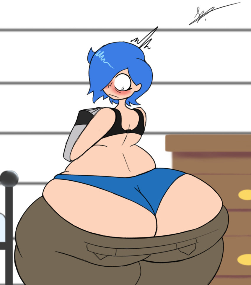 ass big_ass bottom_heavy embarrassed female_only mr-loading panties smg4 tari_(smg4) thick_thighs