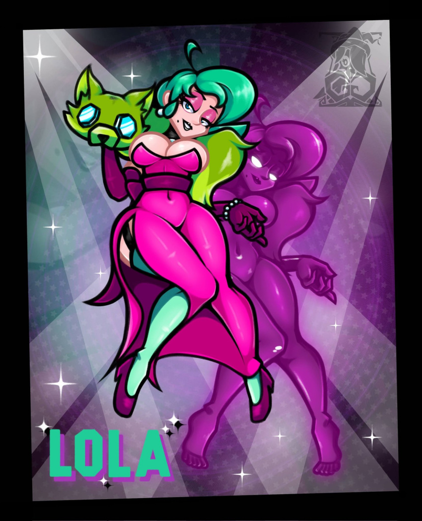 1girls 2023 belly_button big_breasts bracelet brawl_stars breasts busty clothed clothed_female clothing curvaceous curvy dress female female_focus female_only front_view fully_clothed fully_clothed_female fur gloves gotig1231 green_eyes green_fur green_hair huge_breasts jewelry large_ass light-skinned_female light_skin lipstick lola_(brawl_stars) long_gloves looking_at_viewer makeup mature mature_female mature_woman milf mole mole_under_mouth navel necklace no_bra shoes slim_waist smile solo solo_female solo_focus stockings supercell tagme teeth thick_thighs voluptuous wide_hips