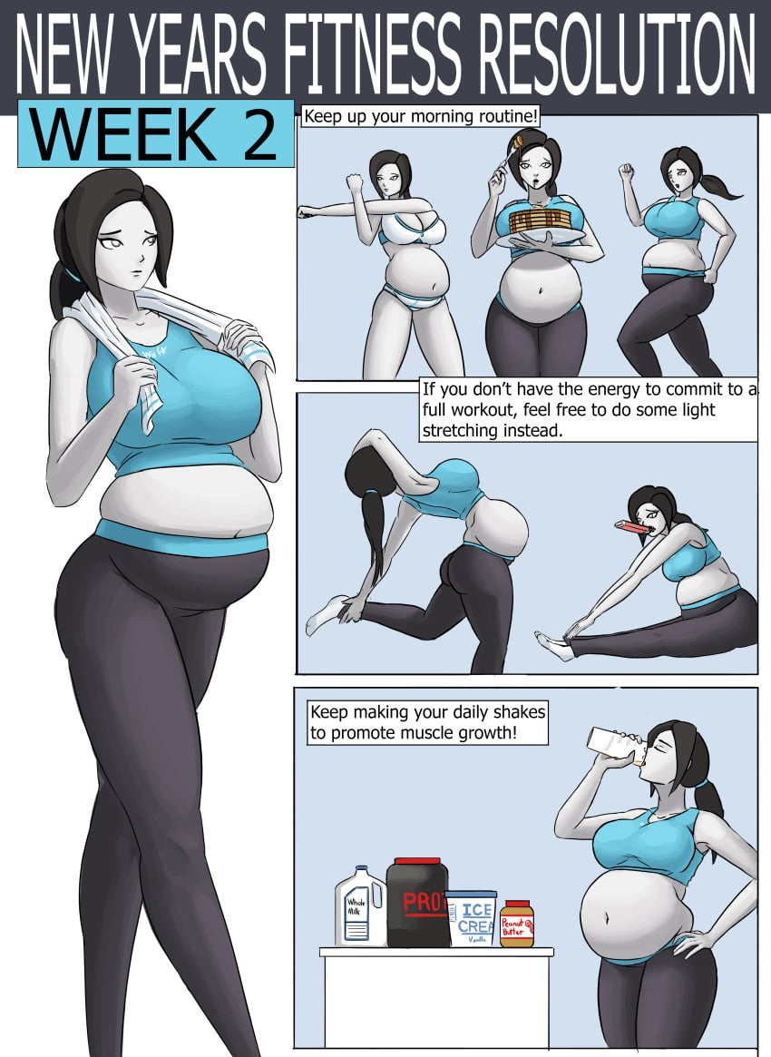 big_ass big_breasts comic_page fat thickerwasp weight_gain wii_fit_trainer